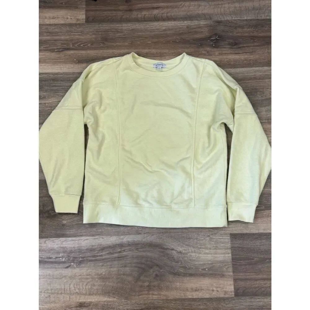 Evereve Yellow Pullover Crewneck Sweatshirt Women’s Small